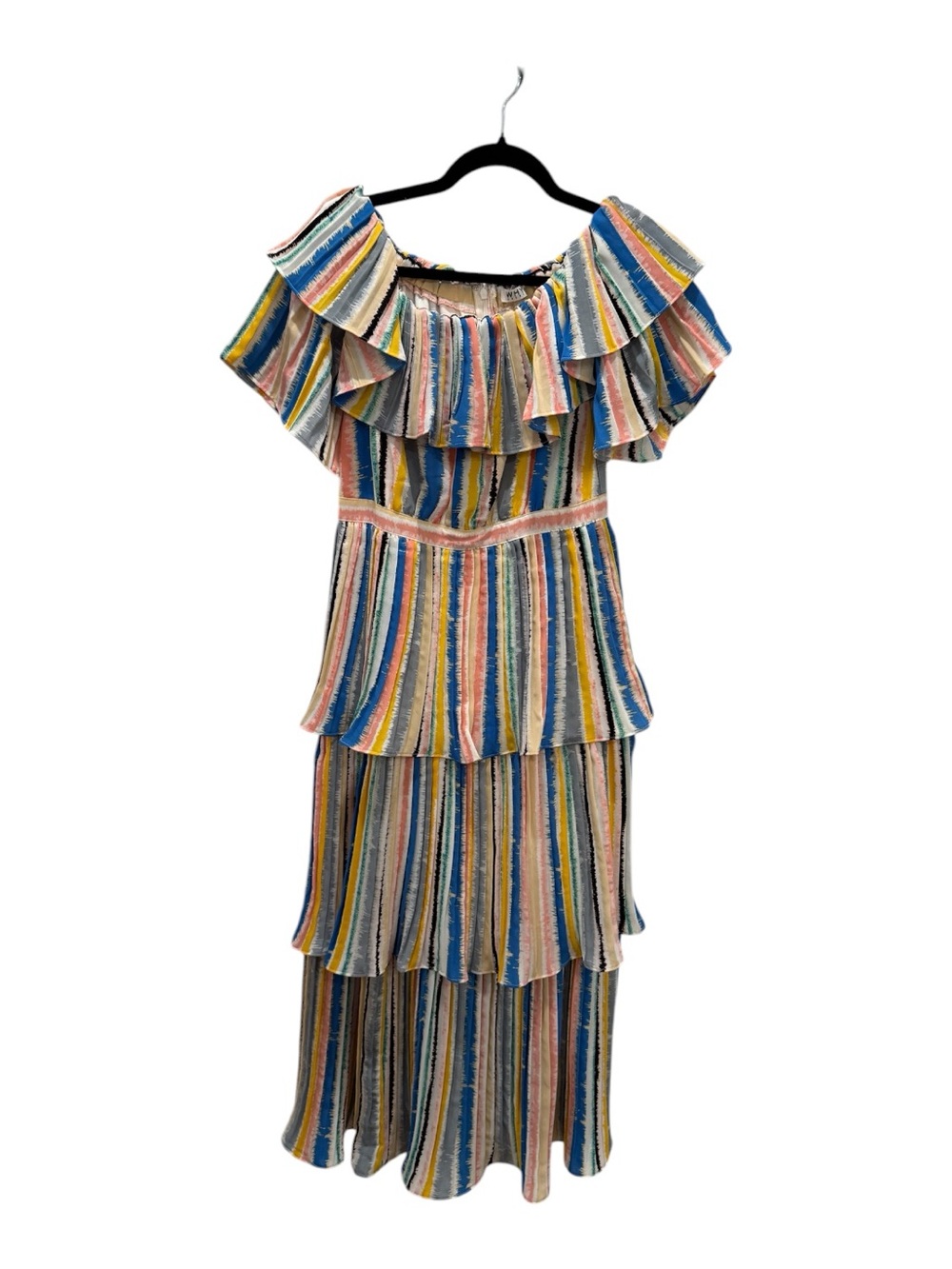 WHY Dress Stripe Tiered Maxi Dress in Pastel Multicolor